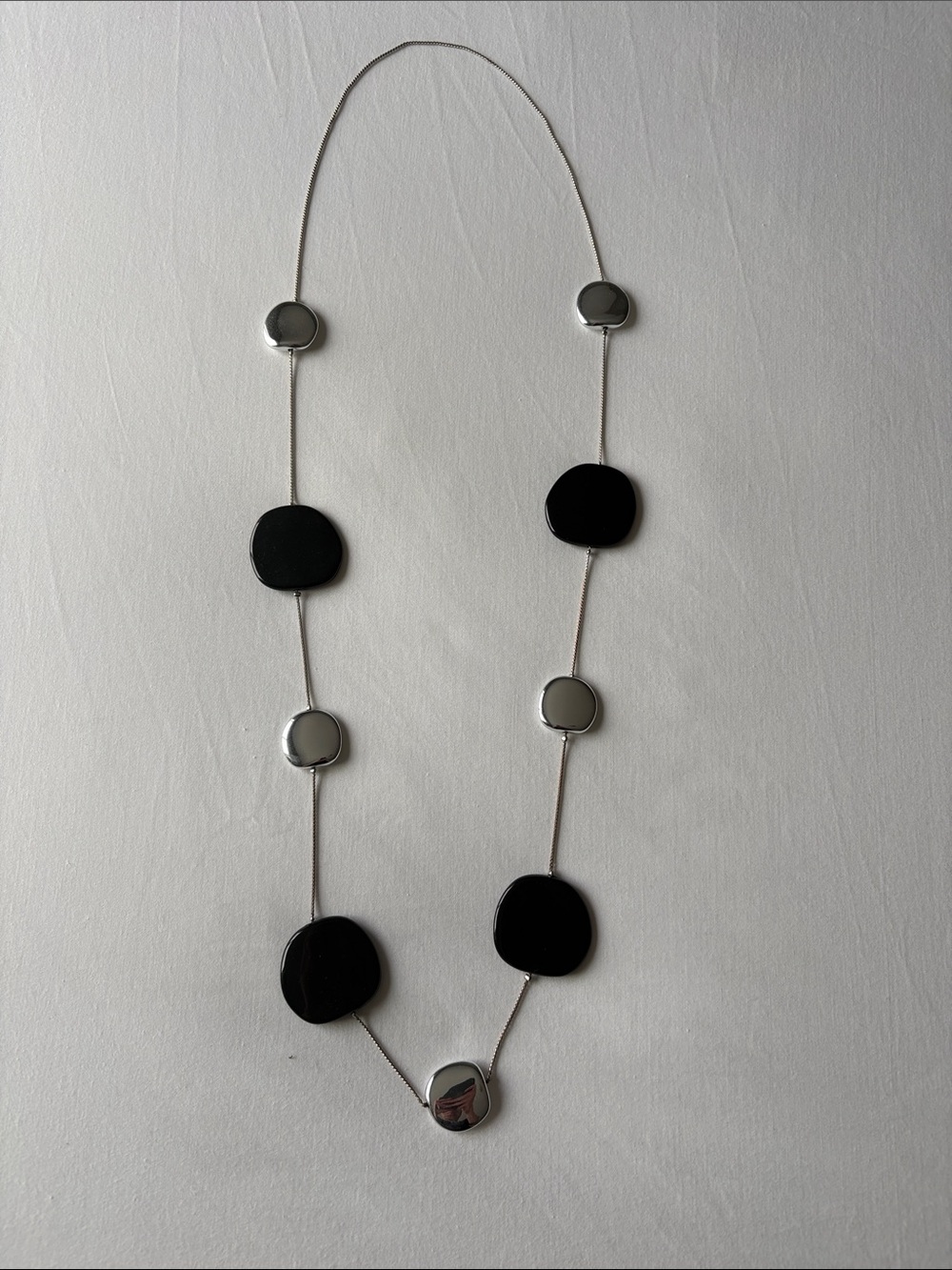 2/$7- Women’s Long Black and Silver Pendant Necklace